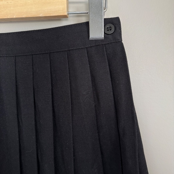 Dolci Mondo Vintage Accordion Pleated Knee Skirt Black Sz 7/8 Schoolgirl Ballet - Picture 2 of 11